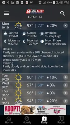 KTRE 9 First Alert Weather android App screenshot 2